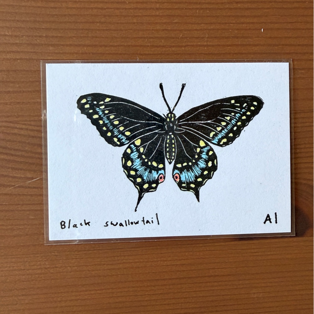 1 black Swallowtail Butterfly Mini Art Print Ana Inciardi Machines Collectable